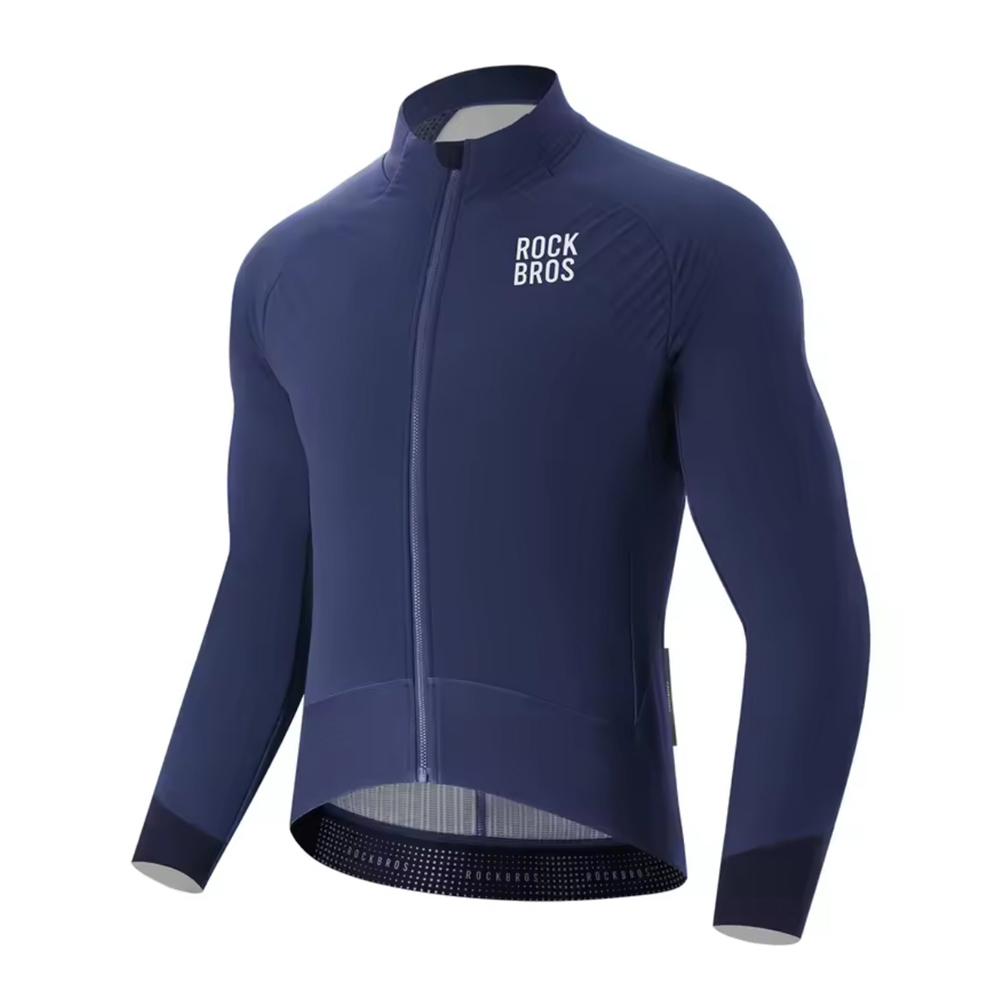 Rockbros YDWT014 žieminis fleece dvigubas sluoksnis dviračio švarkas dydis M - mėlynas