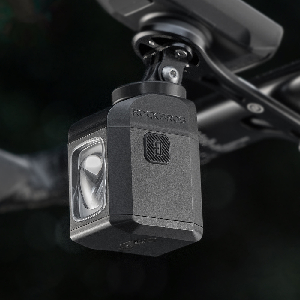 Rockbros M8 1600lm priekinė dviračio lempa su nuotoliniu valdymu 10m, įkraunamoji 4000 mAh - juoda