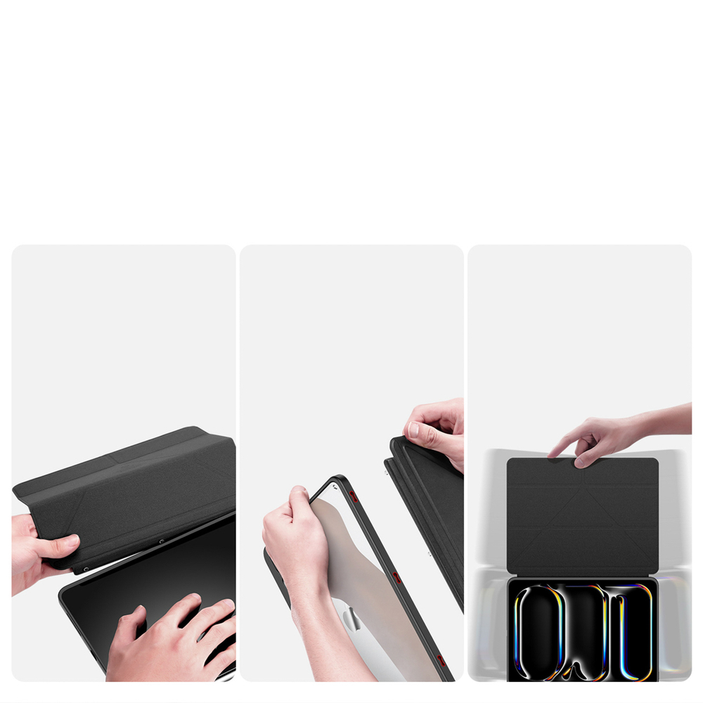 Dux Ducis Magi dėklas, skirtas iPad Pro 11" (2024/2025) su stovu – juodas