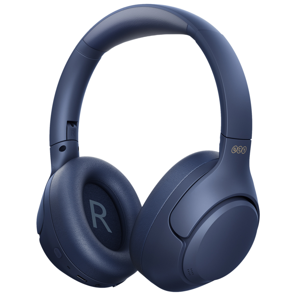 QCY H3 ant ausinės uždedamos ausinės su ANC Bluetooth 5.4 Hi-Res garsu – mėlyna