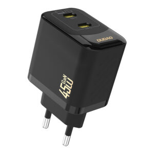 Dudao sieninis įkroviklis A28PEU PD 45W GaN 2xUSB - juodas