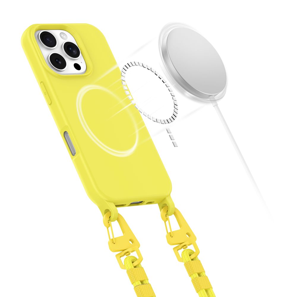 Dėklas Tech-Protect Magnecklace MagSafe iPhone 16 Pro, geltonas