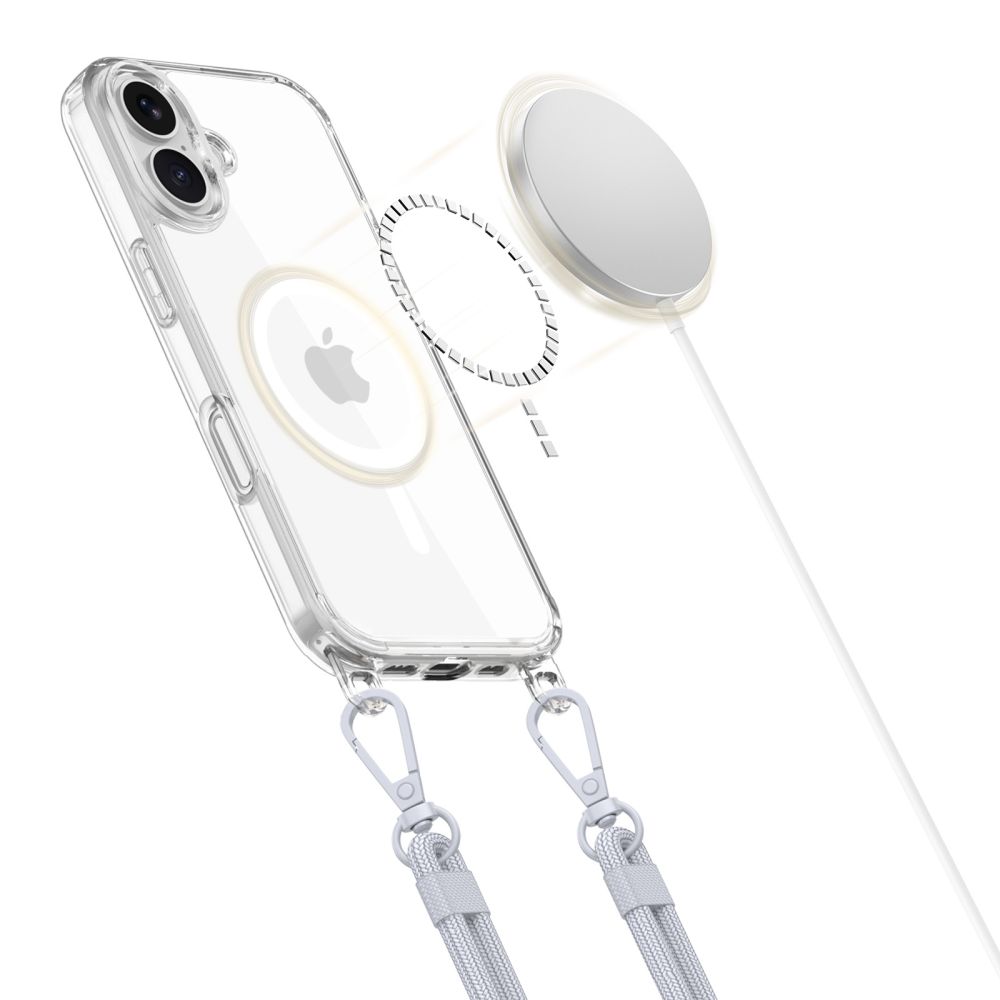 Dėklas Tech-Protect FlexAir Chain MagSafe iPhone 16, pilkas ir rožinis