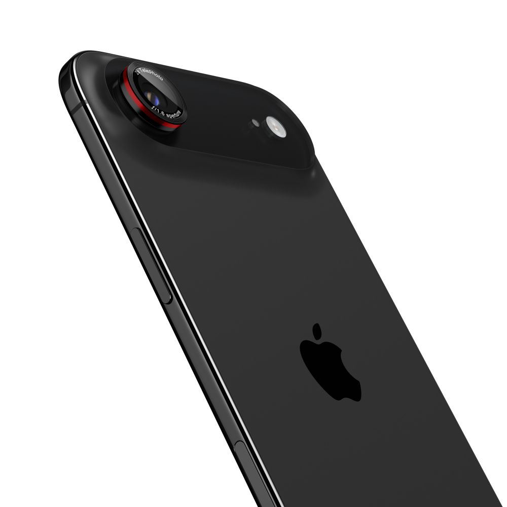 Kameros apsauginis stiklas Spigen Optik Pro L-Series "EZ Fit", iPhone Air, 2 vnt., juodas/raudonas