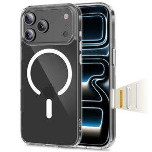 Dėklas Tech-Protect Flexair Hybrid CC MagSafe iPhone 17 Pro Max, skaidrus