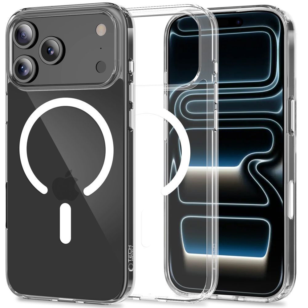 Dėklas Tech-Protect Flexair Hybrid CC MagSafe iPhone 17 Pro Max, skaidrus