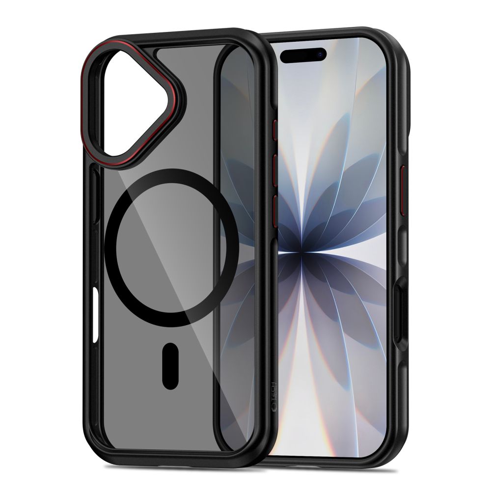 Dėklas Tech-Protect MagHybrid MagSafe iPhone 17, juodas/raudonas