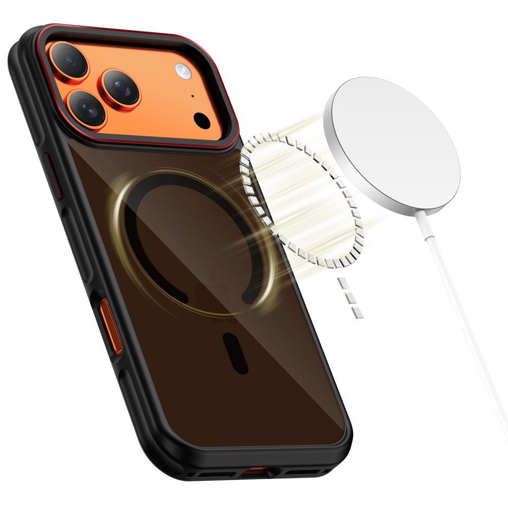 Dėklas Tech-Protect MagHybrid MagSafe iPhone 17 Pro, juodas/raudonas