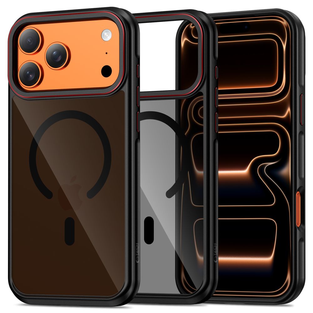 Dėklas Tech-Protect MagHybrid iPhone 17 Pro Max, juodas/raudonas