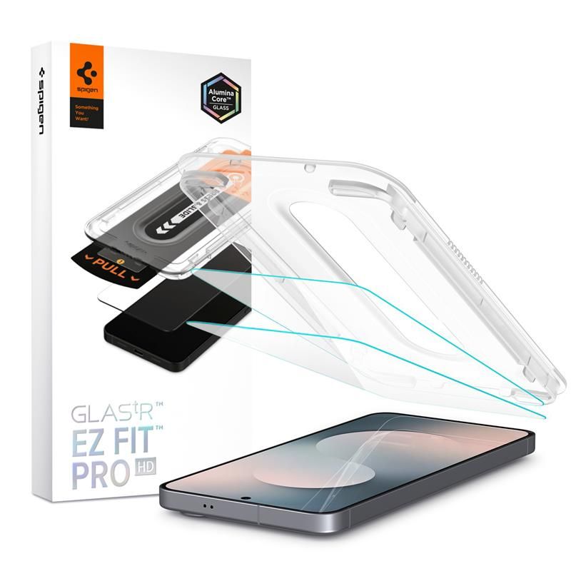 Apsauginis stiklas Spigen Glas.tR EZ Fit Pro Galaxy S25 FE, 2 vnt., skaidrus