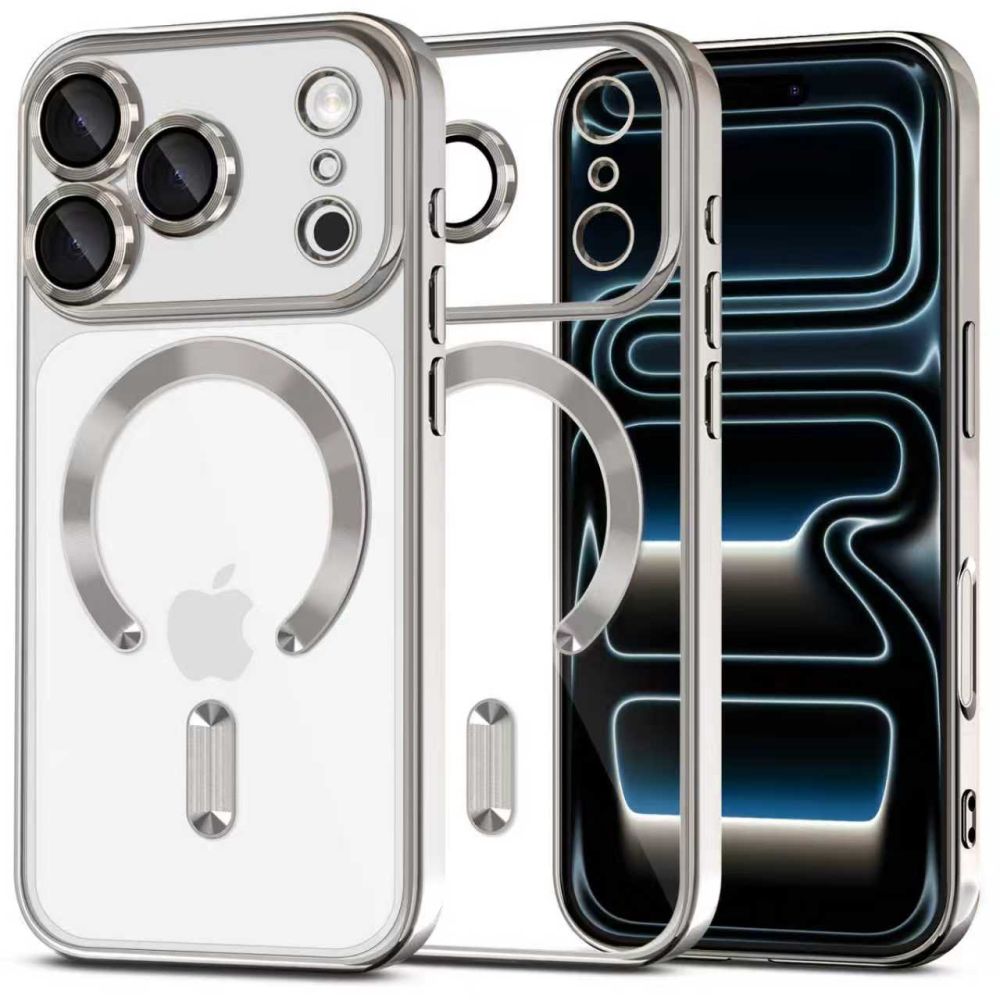 Dėklas Tech-Protect MagFlex MagSafe iPhone 17 Pro Max, blizgus sidabrinis