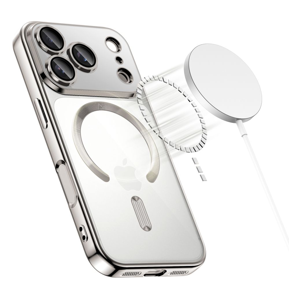Dėklas Tech-Protect MagFlex MagSafe iPhone 17 Pro Max, blizgus sidabrinis