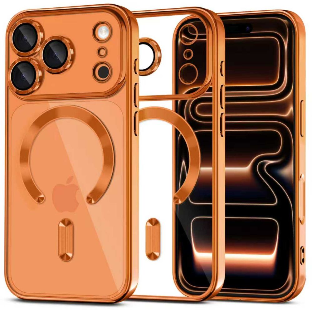 Dėklas Tech-Protect MagFlex MagSafe iPhone 17 Pro, blizgus oranžinis
