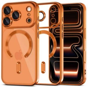 Dėklas Tech-Protect MagFlex MagSafe iPhone 17 Pro Max, blizgus oranžinis