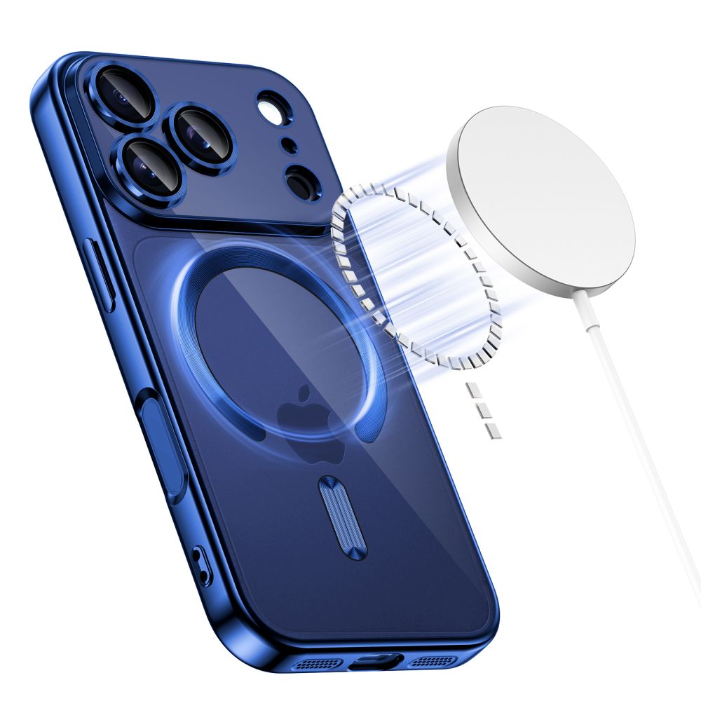 Dėklas Tech-Protect MagFlex MagSafe iPhone 17 Pro Max, blizgus tamsiai mėlynas