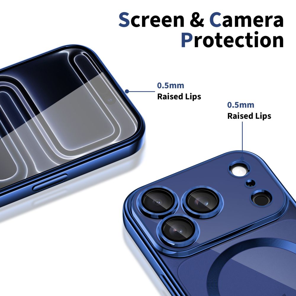 Dėklas Tech-Protect MagFlex MagSafe iPhone 17 Pro Max, blizgus tamsiai mėlynas