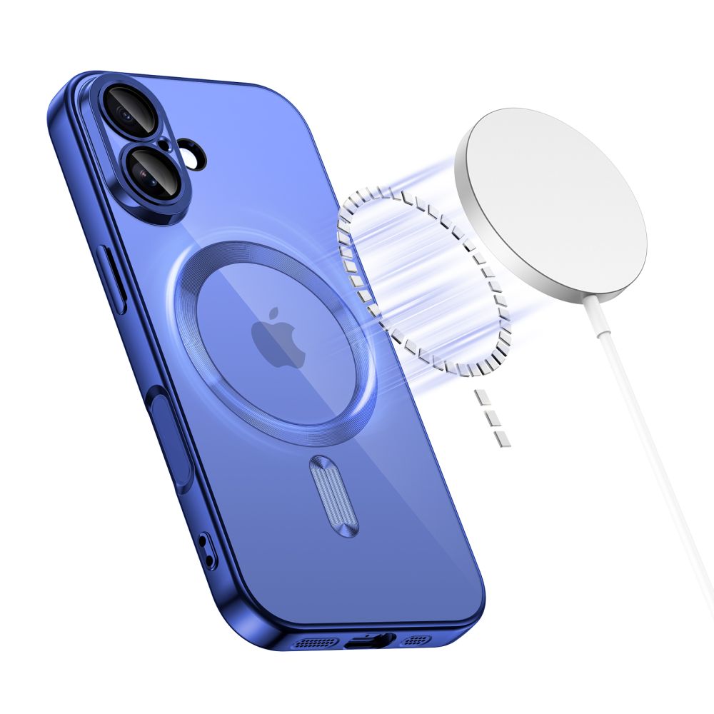 Dėklas Tech-Protect MagFlex MagSafe iPhone 17, blizgus miglotai mėlynas