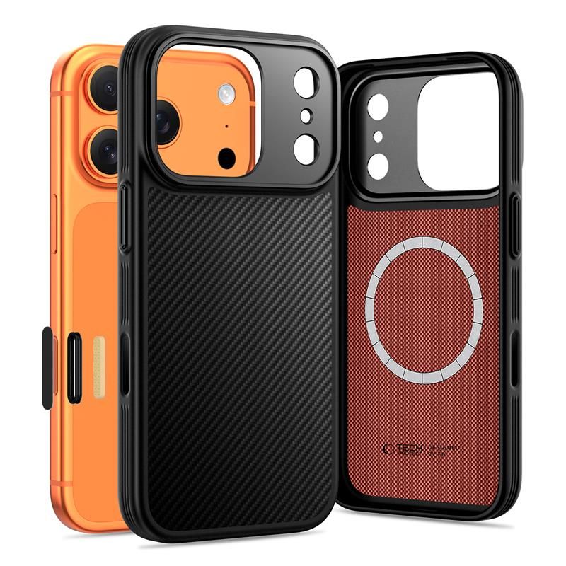 Dėklas Tech-Protect Kevlar Aramid MagSafe iPhone 17 Pro Max, juodas