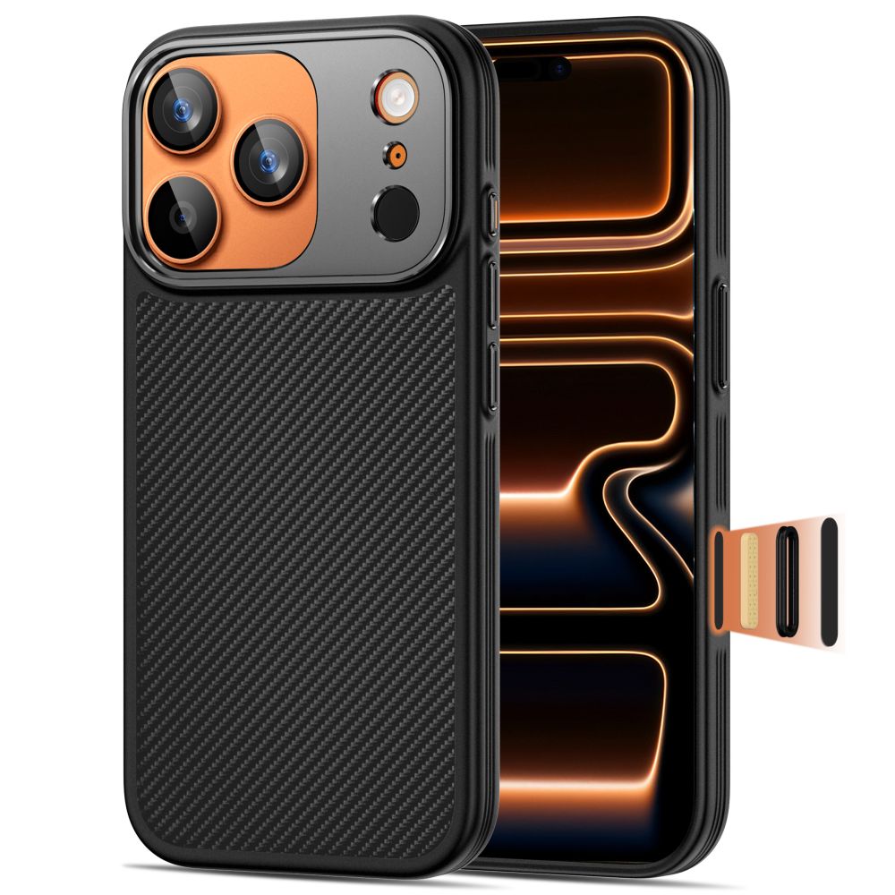 Dėklas Tech-Protect Kevlar Aramid CC MagSafe iPhone 17 Pro, juodas