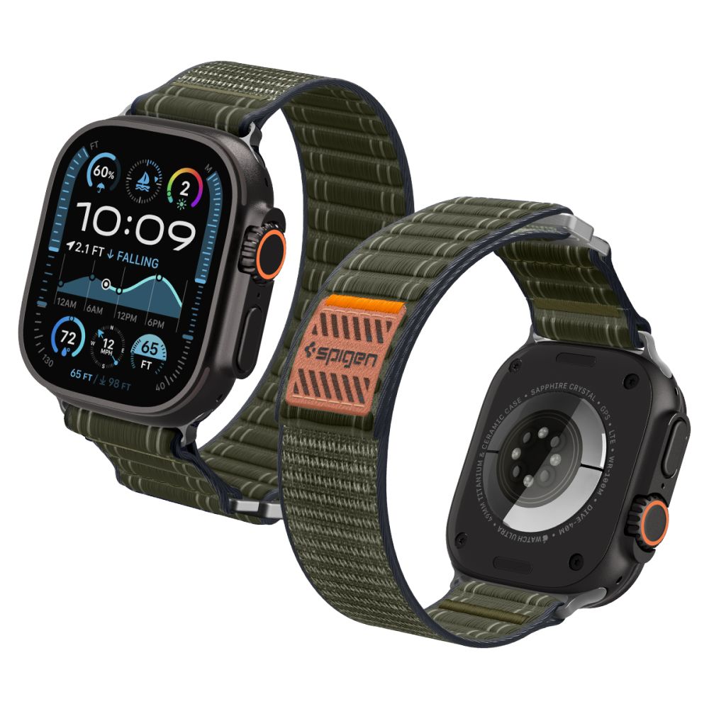 Dirželis Spigen WBF0 Apple Watch 8/9/10/11/SE/Ultra (44/45/46/49 mm), žalias