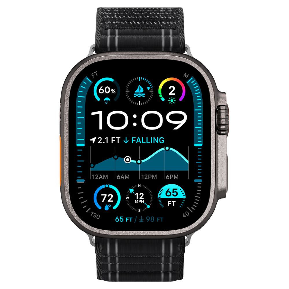 Dirželis Spigen WBF0 Apple Watch 8/9/10/11/SE/Ultra (44/45/46/49 mm), juodas