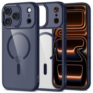 Dėklas Tech-Protect MagMat MagSafe iPhone 17 Pro Max, tamsiai mėlynas/skaidrus