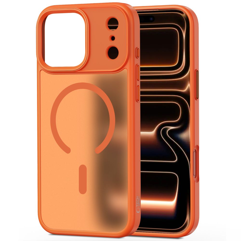 Dėklas Tech-Protect MagMat MagSafe iPhone 17 Pro, matinis oranžinis