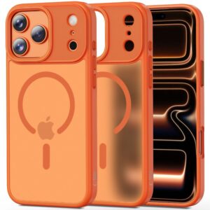 Dėklas Tech-Protect MagMat MagSafe iPhone 17 Pro Max, matinis kosminis oranžinis