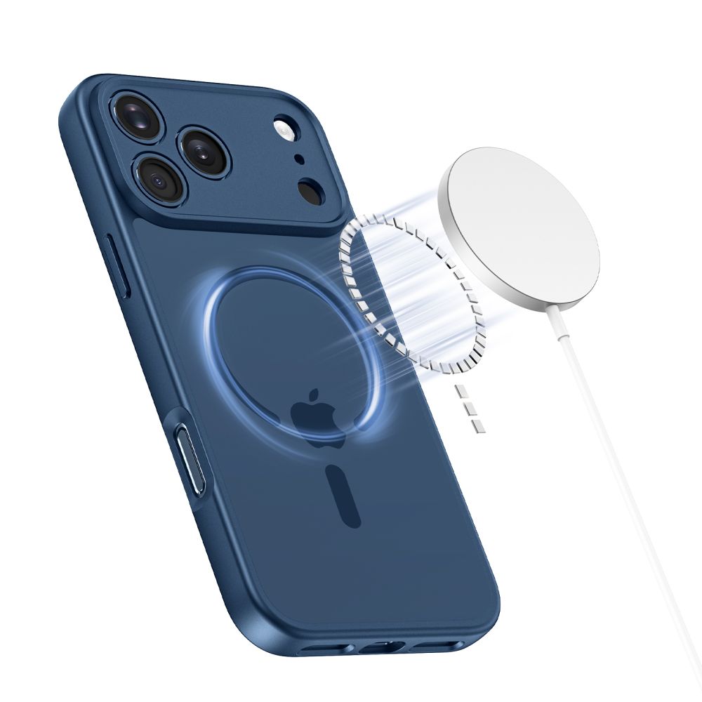 Dėklas Tech-Protect BasicMag MagSafe iPhone 17 Pro Max, matinis tamsiai mėlynas