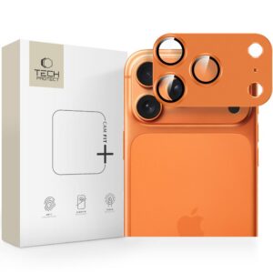 Kameros apsauginis stiklas Tech-Protect Camfull Fit+ iPhone 17 Pro Max, kosminis oranžinis