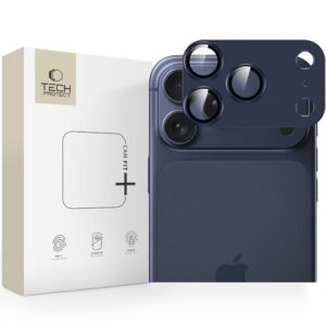 Kameros apsauginis stiklas Tech-Protect Camfull Fit+ iPhone 17 Pro Max, tamsiai mėlynas