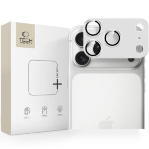 Kameros apsauginis stiklas Tech-Protect Camfull Fit+ iPhone 17 Pro Max, sidabrinis