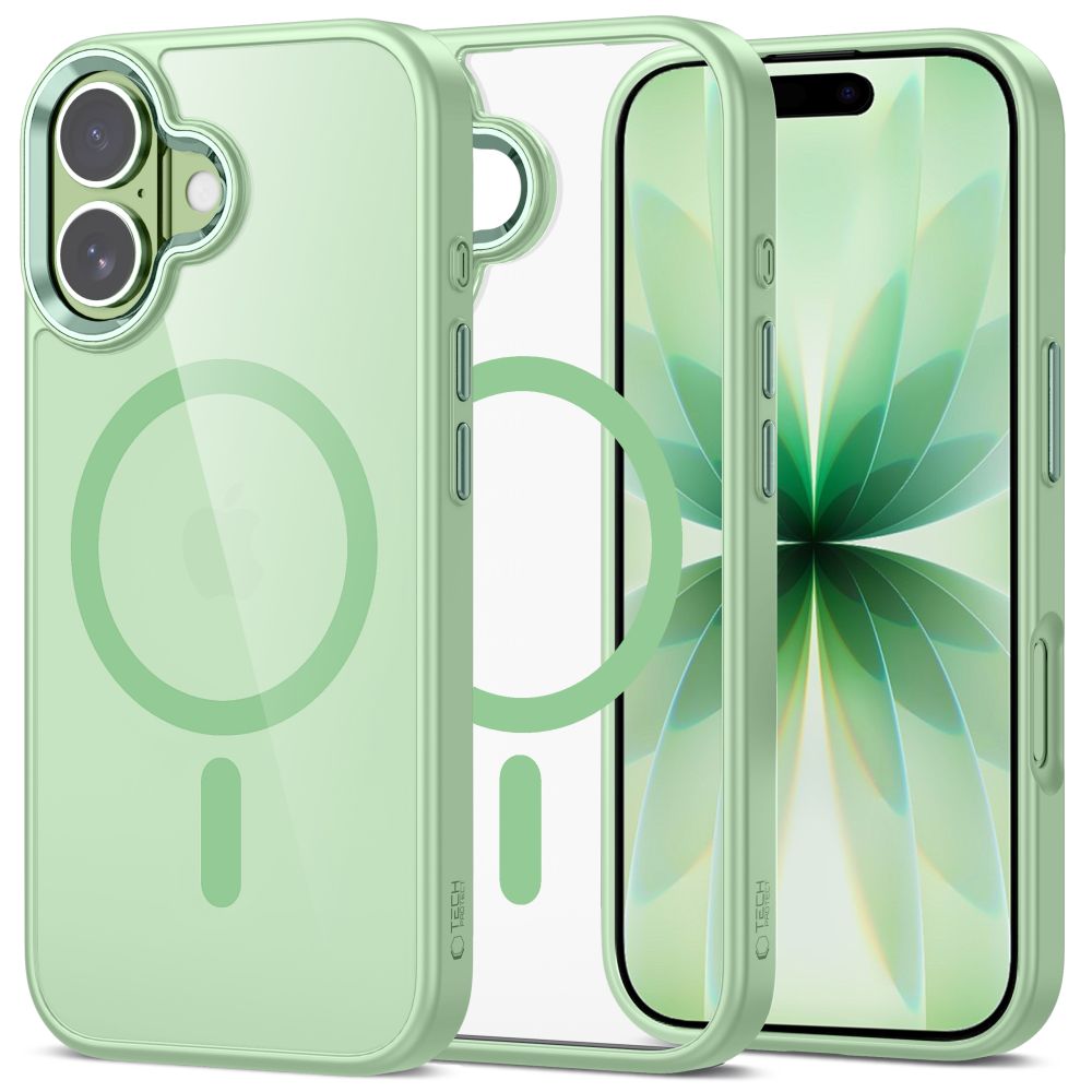 Dėklas Tech-Protect Magmat MagSafe iPhone 17, šalavijo/skaidrus