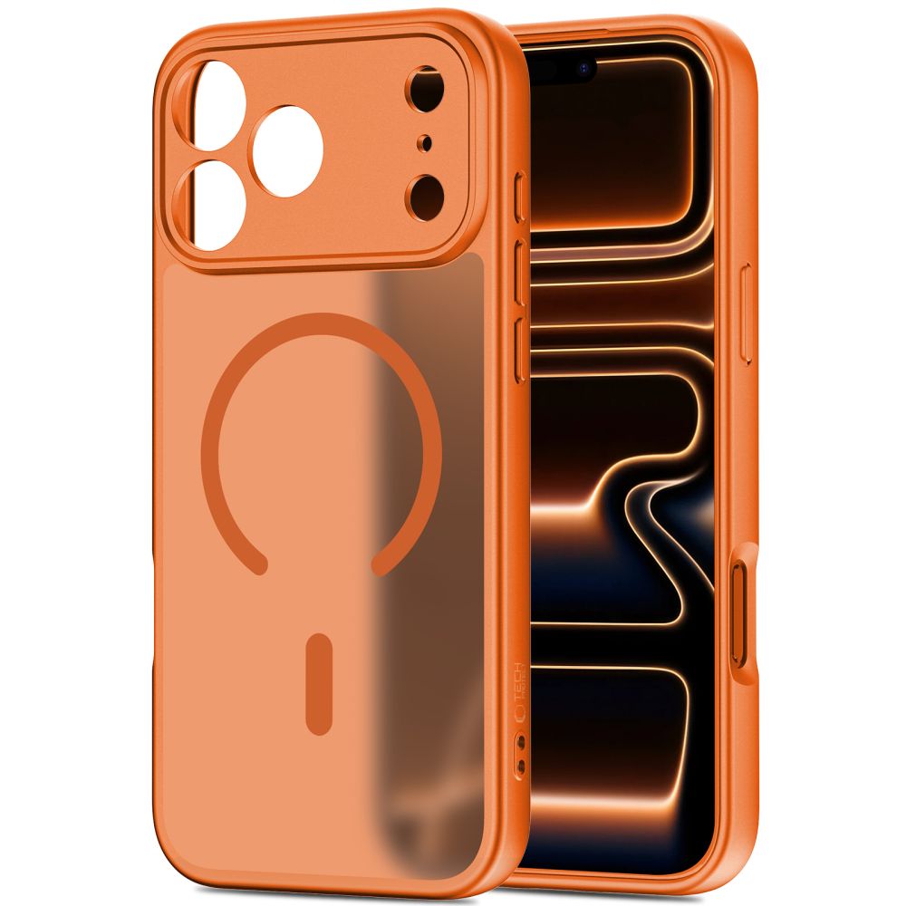 Dėklas Tech-Protect BasicMag MagSafe iPhone 17 Pro Max, matinis oranžinis