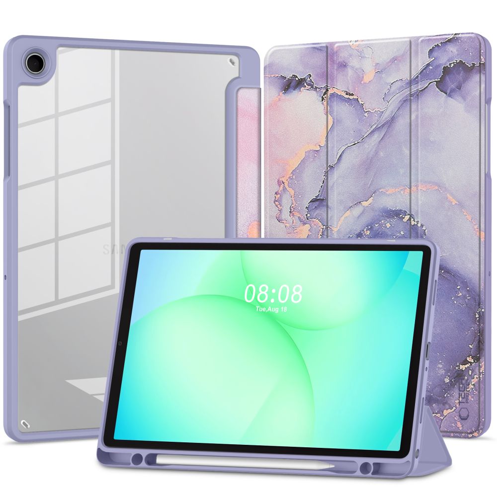 Dėklas Tech-Protect SC Pen Hybrid Galaxy Tab A9+ / A11+ Plus 11.0 X210 / X215 / X216 / X230 / X235 / X236, violetinis marmurinis