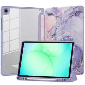 Dėklas Tech-Protect SC Pen Hybrid Galaxy Tab A9 / A11 8.7, violetinis marmurinis