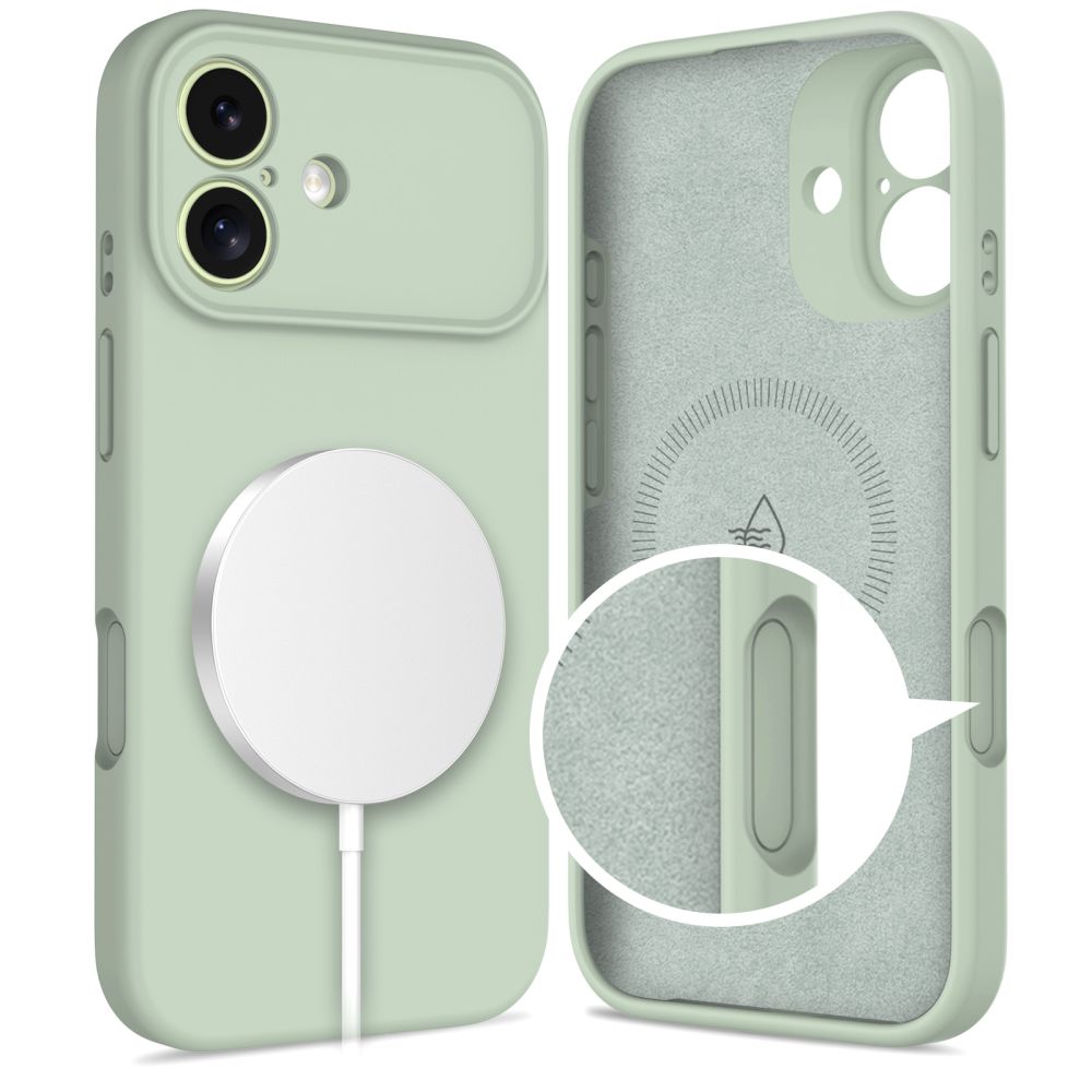 Dėklas Tech-Protect Silicone MagSafe iPhone 17, žalsvas