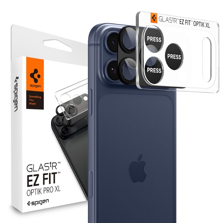 Kameros apsauginis stiklas Spigen Optik Pro XL EZ Fit iPhone 17 Pro, juodas