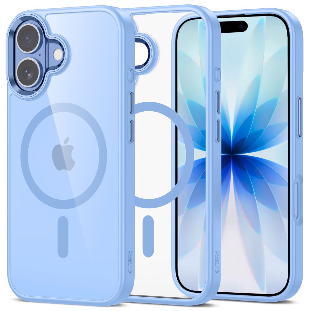 Dėklas Tech-Protect Magmat Magsafe iPhone 17, šviesiai mėlynas/skaidrus