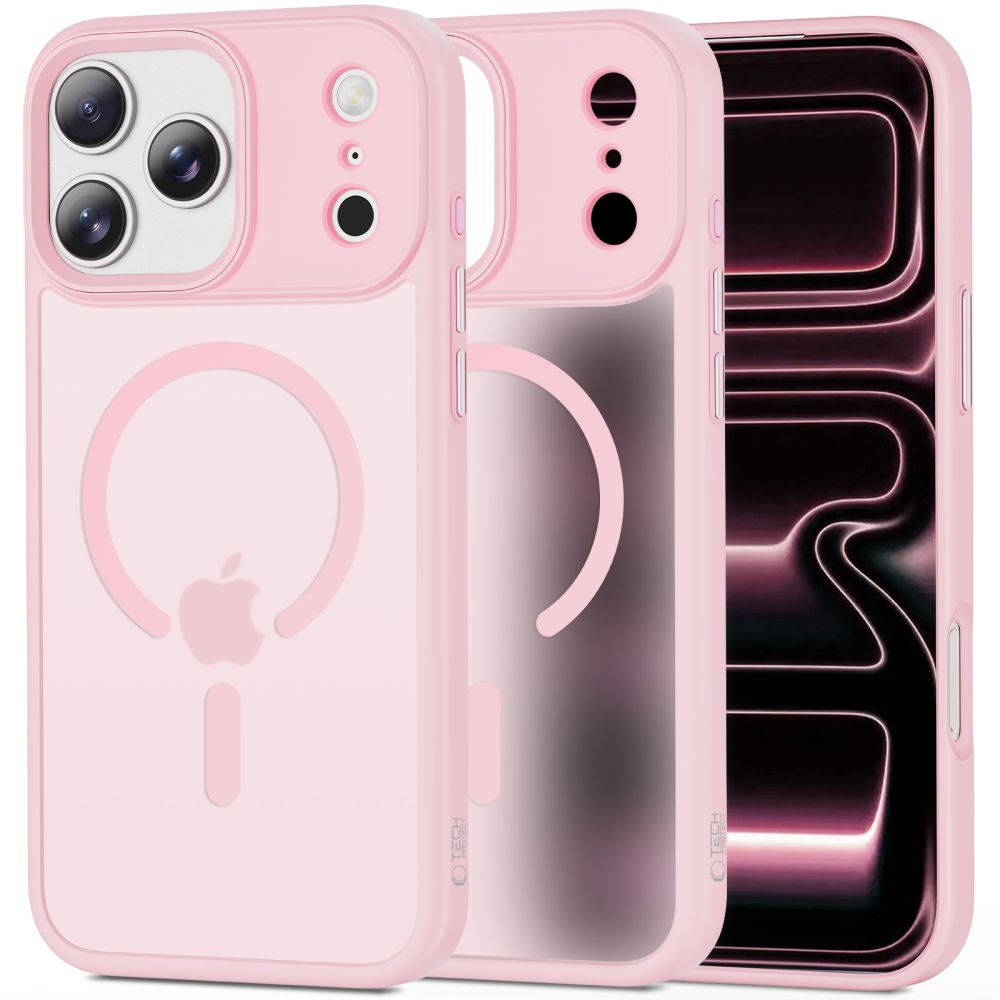 Dėklas Tech-Protect Magmat MagSafe iPhone 17 Pro Max, matinis rožinis