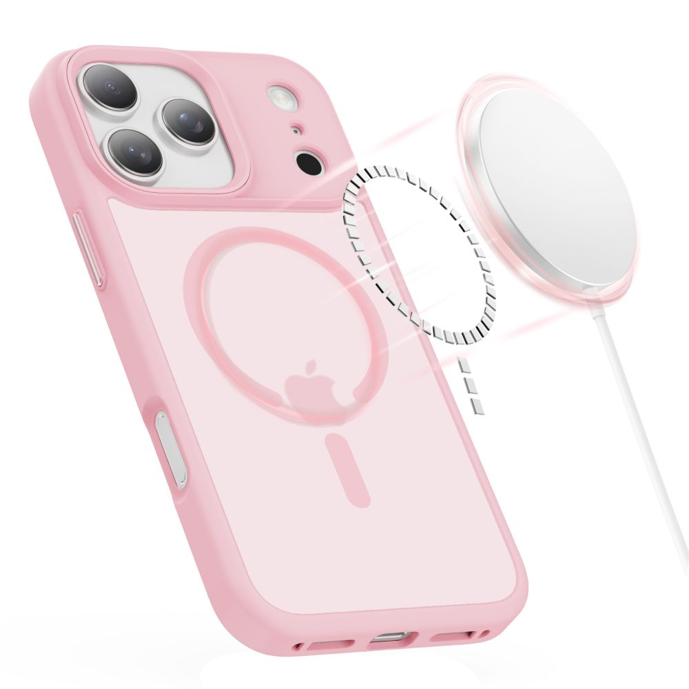 Dėklas Tech-Protect Magmat MagSafe iPhone 17 Pro Max, matinis rožinis