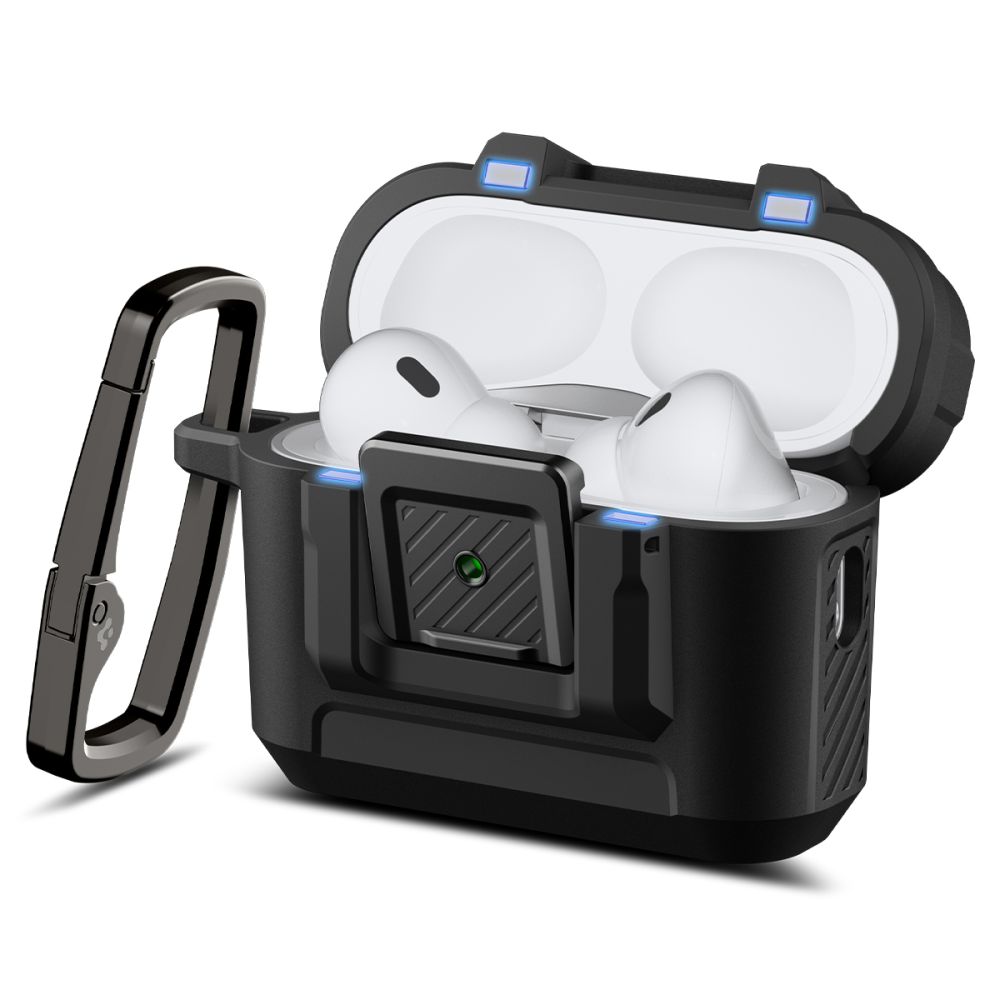 Dėklas Spigen Lock Fit Apple AirPods Pro 3, matinis juodas