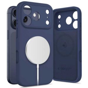 Dėklas Tech-Protect Silicone MagSafe iPhone 17 Pro Max, tamsiai mėlynas