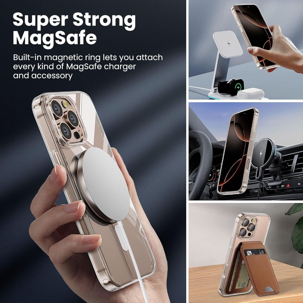 Dėklas Tech-Protect TP Flex MagSafe iPhone 16 Pro Max, skaidrus