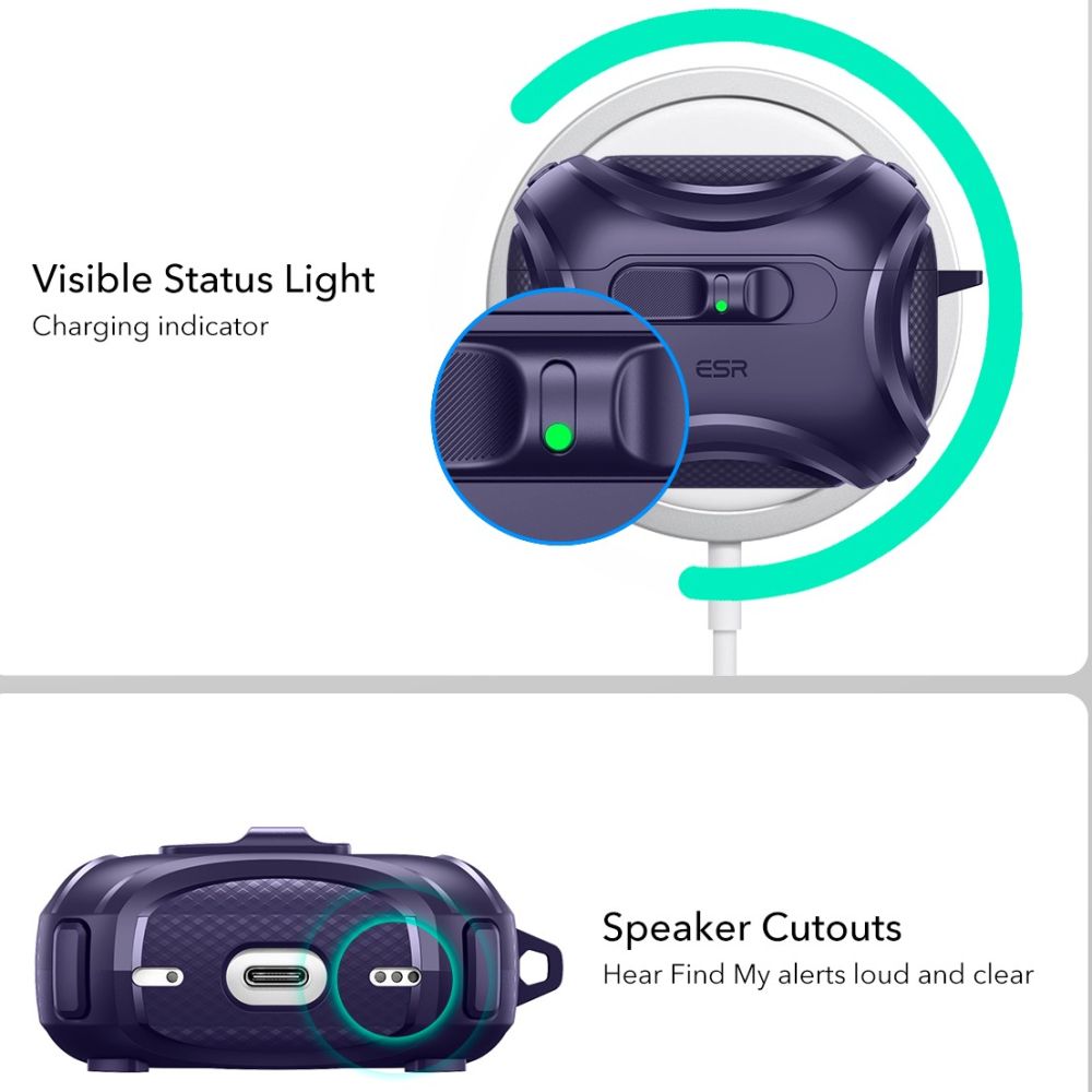 Dėklas ESR Cyber FlickLock HaloLock Apple AirPods Pro 3, violetinis