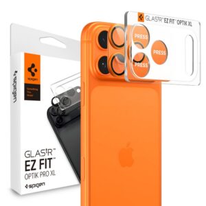 Kameros apsauginis stiklas Spigen Optik Pro XL "EZ Fit" iPhone 17 Pro, oranžinis