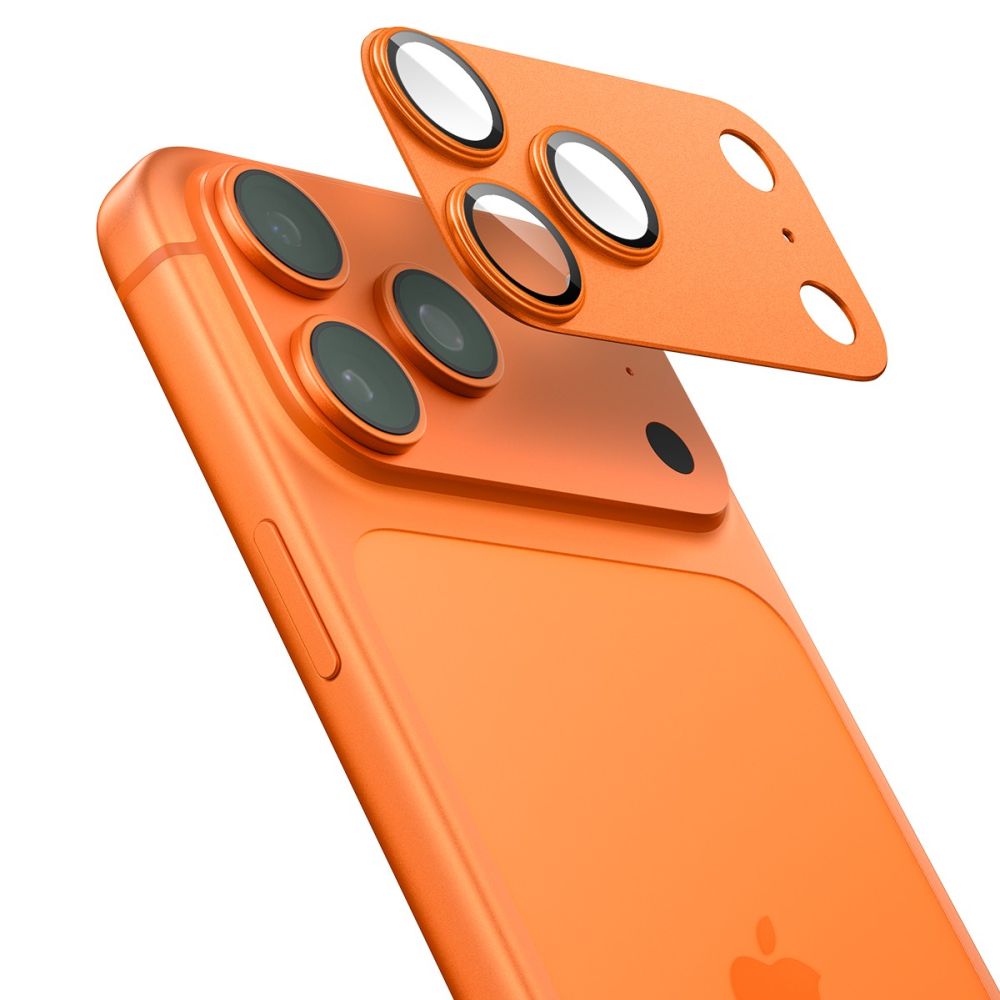Kameros apsauginis stiklas Spigen Optik Pro XL "EZ Fit" iPhone 17 Pro, oranžinis