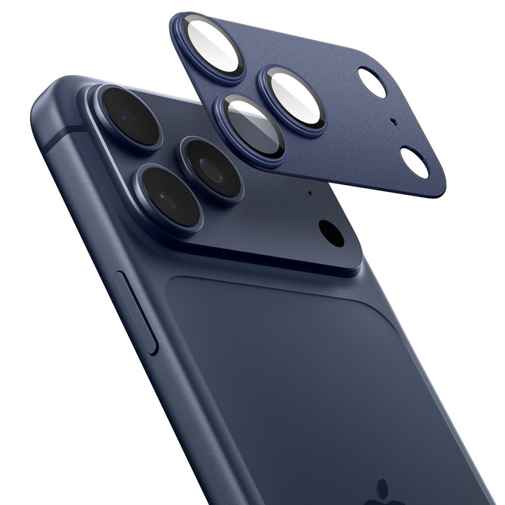Kameros apsauginis stiklas Spigen Optik Pro XL "EZ Fit" iPhone 17 Pro Max, mėlynas