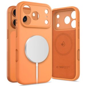 Dėklas Tech-Protect Silicone MagSafe iPhone 17 Pro, oranžinis