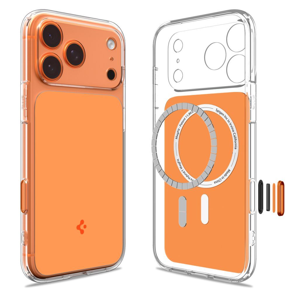 Dėklas Spigen Ultra Hybrid "T" MagSafe iPhone 17 Pro, blizgus oranžinis